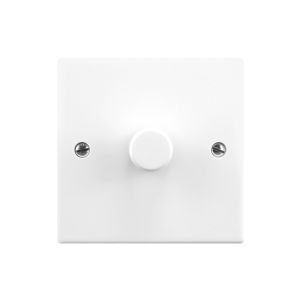 0-150W/VA LED 1 gang white plated dimmer