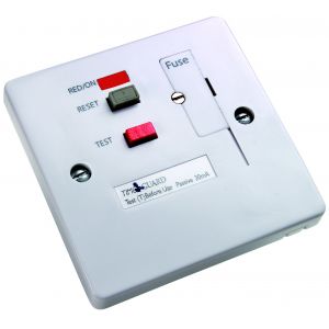 RCD White Fused Connection Unit Socket - Latching 1 gang