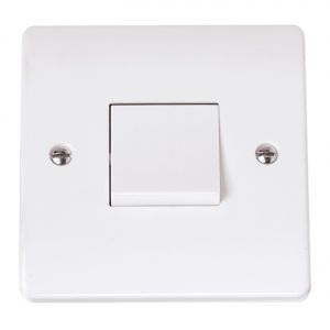 10AX Plate Switches - 1 gang TP isolator 