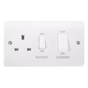 45 Amp DP Switch & Cooker Controls - Cooker control unit with 13A switched socket