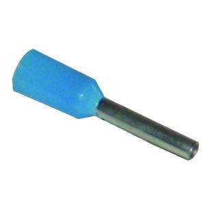 Single Entry Bootlace Ferrules - 0.75mm (Qty 100) - Blue