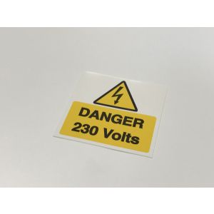 Danger 230 volts - 75 x 75mm Pk10