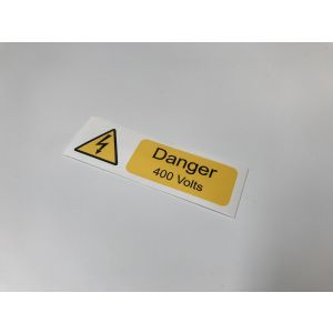 Danger 400 volts - 75 x 25mm Pk10