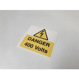 Danger 400 volts - 75 x 75mm Pk10