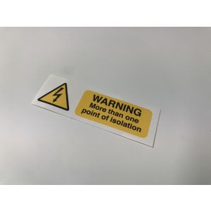 Warning more than one point of isolation - 75 x 25mm Pk10