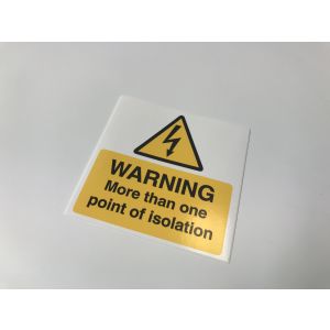Warning more than one point of isolation - 75 x 75mm Pk10