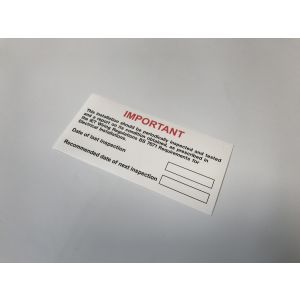 Periodic inspection label - 130 x 60mm Pk10