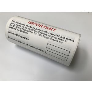 Periodic inspection label - 130 x 60mm Pk100