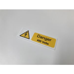 Danger 400 volts - 75 x 25mm Pk5