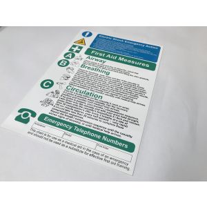 Electric shock / first aid notice - 280 x 420mm Pk1