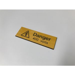 Rigid Engraved Labels - Danger 400 volts - 75 x 25mm Pk5