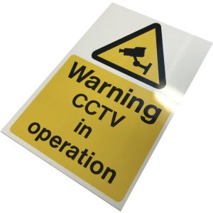 Rigid PVC Labels - Warning CCTV in operation - 150 x 255mm Pk1