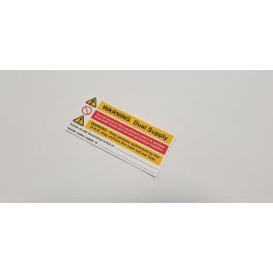  Dual supply notice - 130 x 60mm - 1 each