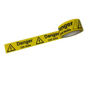 Danger 230V -  laminated tape 48mm x 33m roll