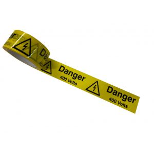 Danger 400V -  laminated tape 48mm x 33m roll