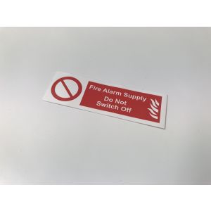 Fire alarm do not switch off label - 75 x 25mm Pk5