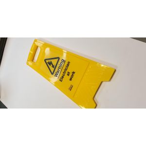Warning Floor Stand - Warning electrician at work floor stand