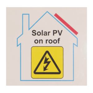  Solar PV on roof label - 100 x 100mm  Pk10