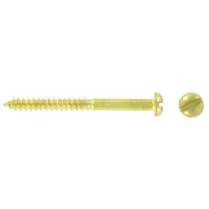 Woodscrew R/H slotted 8x1.1/2in Brass 