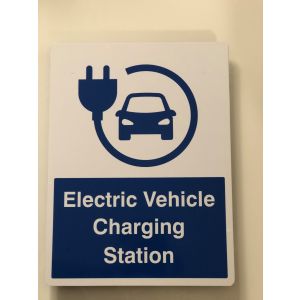 Rigid PVC Signs - EV Charging Station Wall Sign - 300 x 400mm