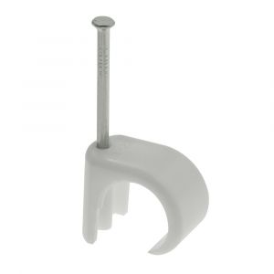 White cable clips for 3-5mm round cable