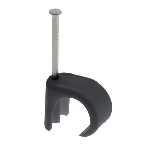 Black cable clips for 5-7mm round cable