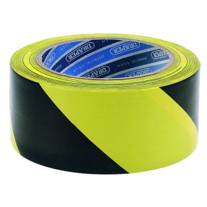 Black &amp; Yellow Adhesive Hazard Tape - 33m x 50mm