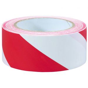 Red & White Hazard Tape - 33m x 50mm