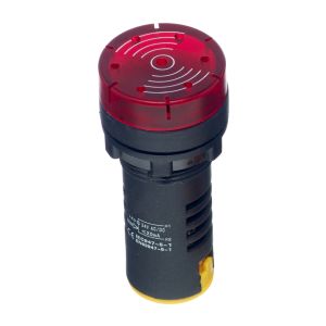 22mm LED Pilot Lamps with Sounder - Red 24V AC/DC LED buzzer
