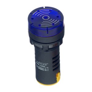 22mm LED Pilot Lamps with Sounder - Blue 230V AC LED buzzer