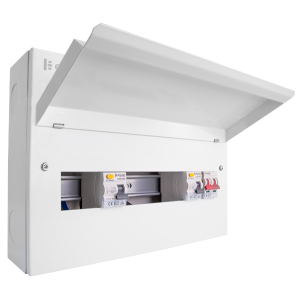16 Way Metal Consumer Unit with 100A Mains Switch + 2 x 80A 30mA RCD (5+5 Free Ways)
