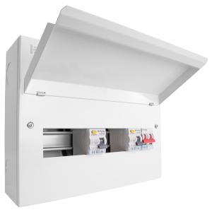 14 Way Combination Metal Consumer Unit with 100A Mains Switch + 2 x 80A 30mA RCD (8 Free Ways)
