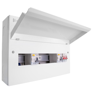 16 Way Combination Metal Consumer Unit with 100A Mains Switch + 2 x 80A 30mA RCD (10 Free Ways)
