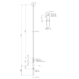 10m galvanised root mounted column 1500mm root, 11.2m overall height