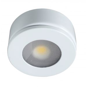Mains Voltage Circular Cabinet Lights - 2.5W LED 240V - white, 3000K