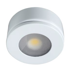 Mains Voltage Circular Cabinet Lights - 2.5W LED 240V - white, 4000K