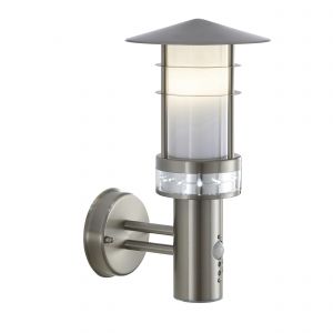 Stainless steel lantern E27 with PIR
