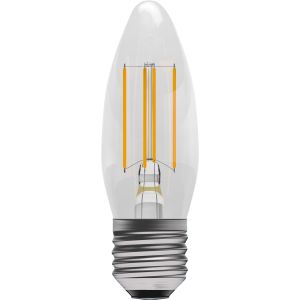 4W LED Filament Candle - Non-Dimmable - ES/E27 2700K, 15,000 hrs, 470 lumens - Clear Candle