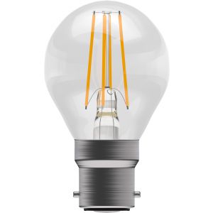 4W LED Filament Round - Non-Dimmable - BC/B22 2700K, 15,000 hrs, 470 lumens - Clear round