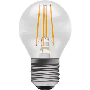 4W LED Filament Round - Non-Dimmable - ES/E27 2700K, 15,000 hrs, 470 lumens - Clear round
