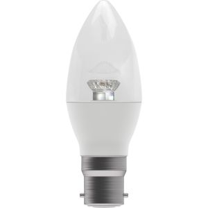 4W LED Clear Candle - Dimmable - BC/B22 2700K, 30,000 hrs, 250 lumens