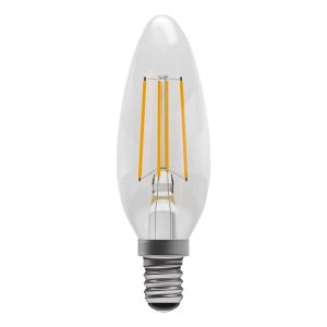 3.3W LED Filament Clear Candle Dimmable - SES, 2700K