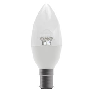 2.1W LED Dimmable Candle Clear - SBC, 2700K