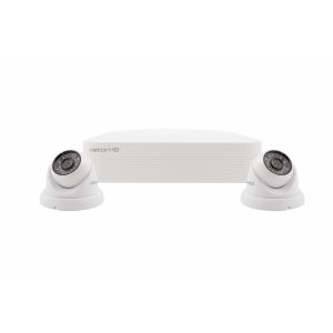 4 Channel HD Dome CCTV Kits &amp; Cameras - 500GB with 2 cameras - white