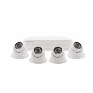 4 Channel HD Dome CCTV Kits &amp; Cameras - 500GB with 4 cameras - white