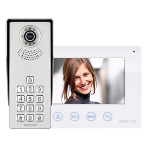 Colour video door entry system kit c/w keypad - white monitor
