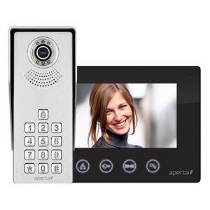 Colour video door entry system kit c/w keypad - black monitor