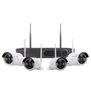 4 Channel Wireless 1080p HD Bullet CCTV kit with 4 cameras - white