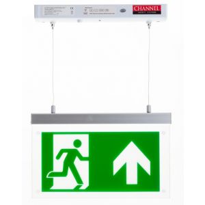 Suspended exit sign 3 hour maint/non-maint LiFePO4
