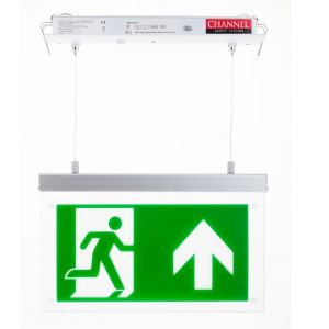 Recessed hanging exit sign 3 hour maint/non-maint LiFePO4
